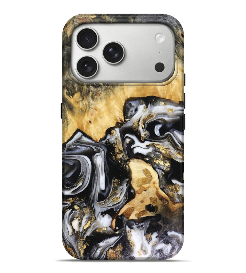 iPhone 17 Pro Max Wood Live Edge Phone Case - Bjorn (Black & White, 816152)