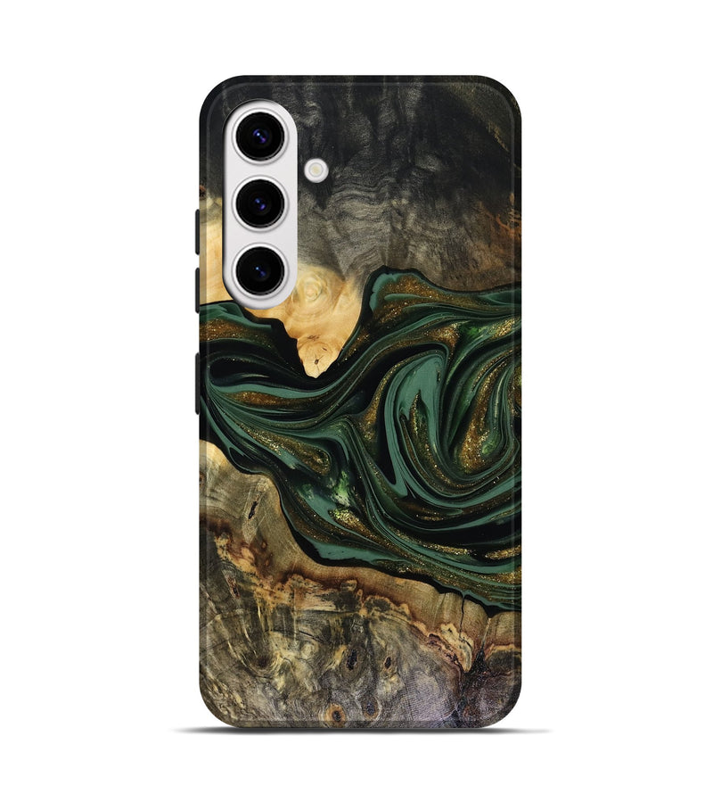 Galaxy S25 Wood Live Edge Phone Case - Nixon (Green, 816155)