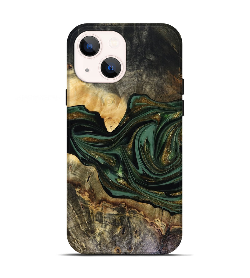 iPhone 13 Wood Live Edge Phone Case - Nixon (Green, 816155)
