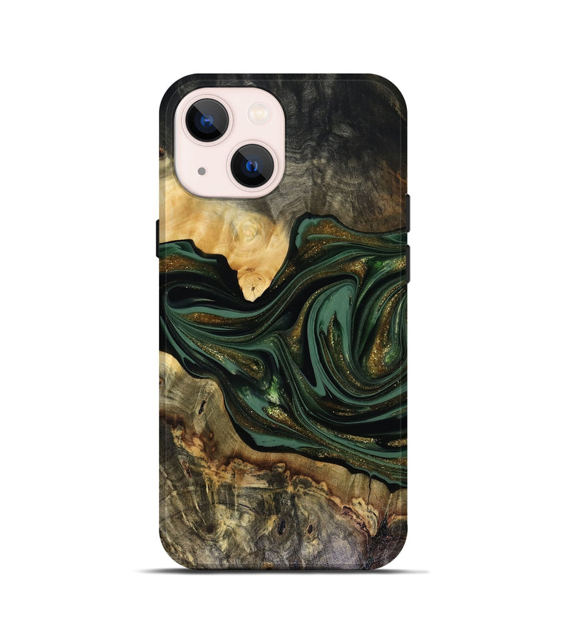 iPhone 13 mini Wood Live Edge Phone Case - Nixon (Green, 816155)