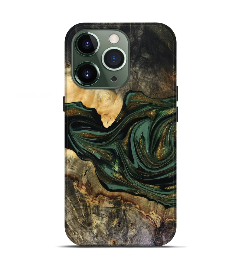iPhone 13 Pro Wood Live Edge Phone Case - Nixon (Green, 816155)