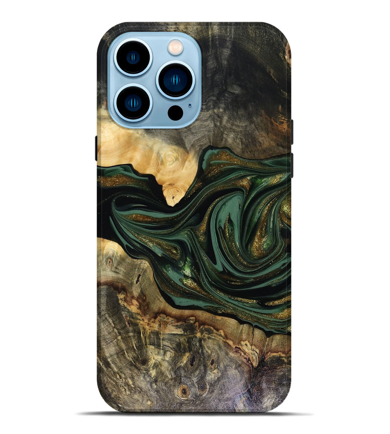 iPhone 14 Pro Max Wood Live Edge Phone Case - Nixon (Green, 816155)