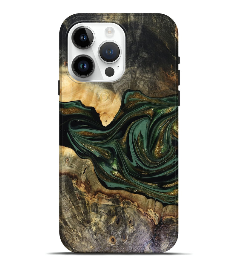 iPhone 15 Pro Max Wood Live Edge Phone Case - Nixon (Green, 816155)