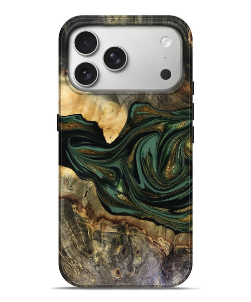 iPhone 17 Pro Max Wood Live Edge Phone Case - Nixon (Green, 816155)