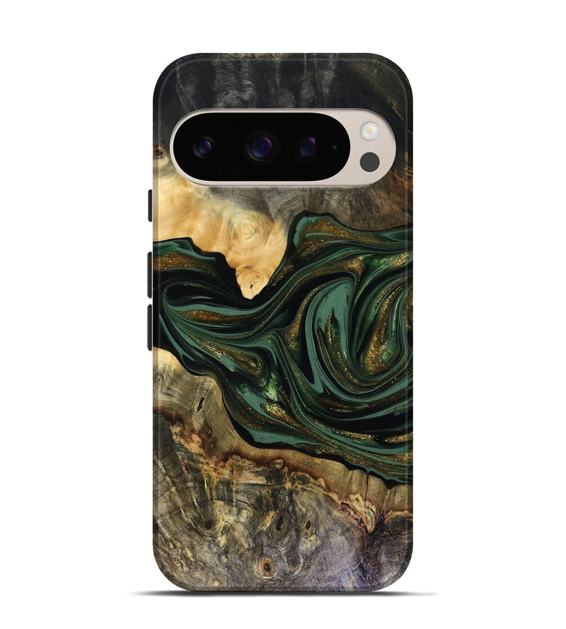 Pixel 10 Pro Wood Live Edge Phone Case - Nixon (Green, 816155)