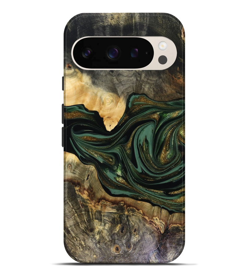 Pixel 10 Pro XL Wood Live Edge Phone Case - Nixon (Green, 816155)