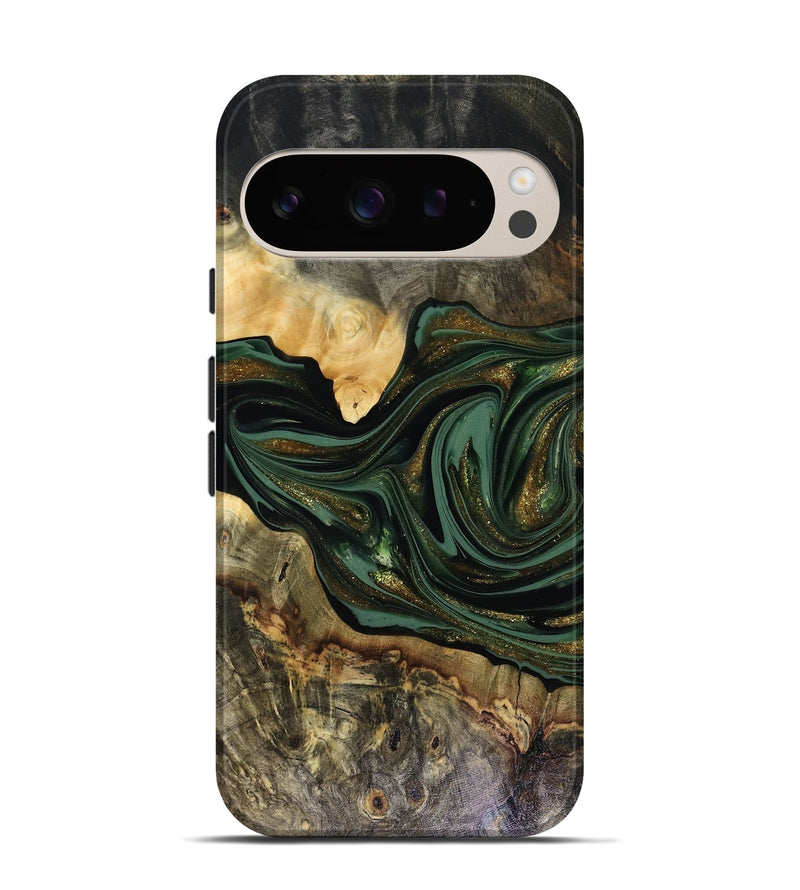 Pixel 9 Wood Live Edge Phone Case - Nixon (Green, 816155)