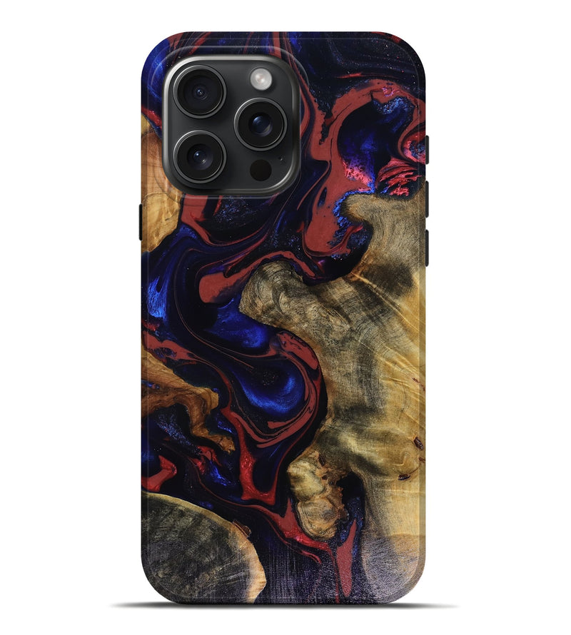 iPhone 16 Pro Max Wood Live Edge Phone Case - Kaylin (Red, 816160)