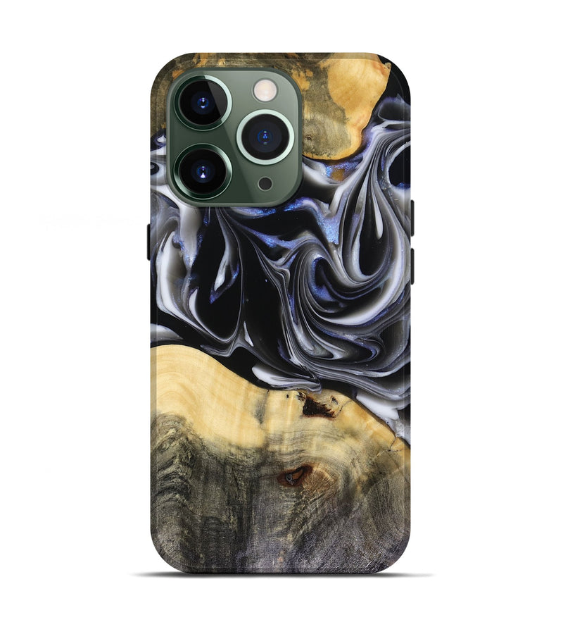 iPhone 13 Pro Wood Live Edge Phone Case - Orpha (Black & White, 816165)