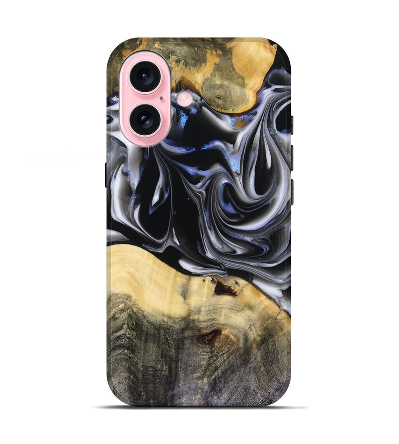 iPhone 17 Wood Live Edge Phone Case - Orpha (Black & White, 816165)