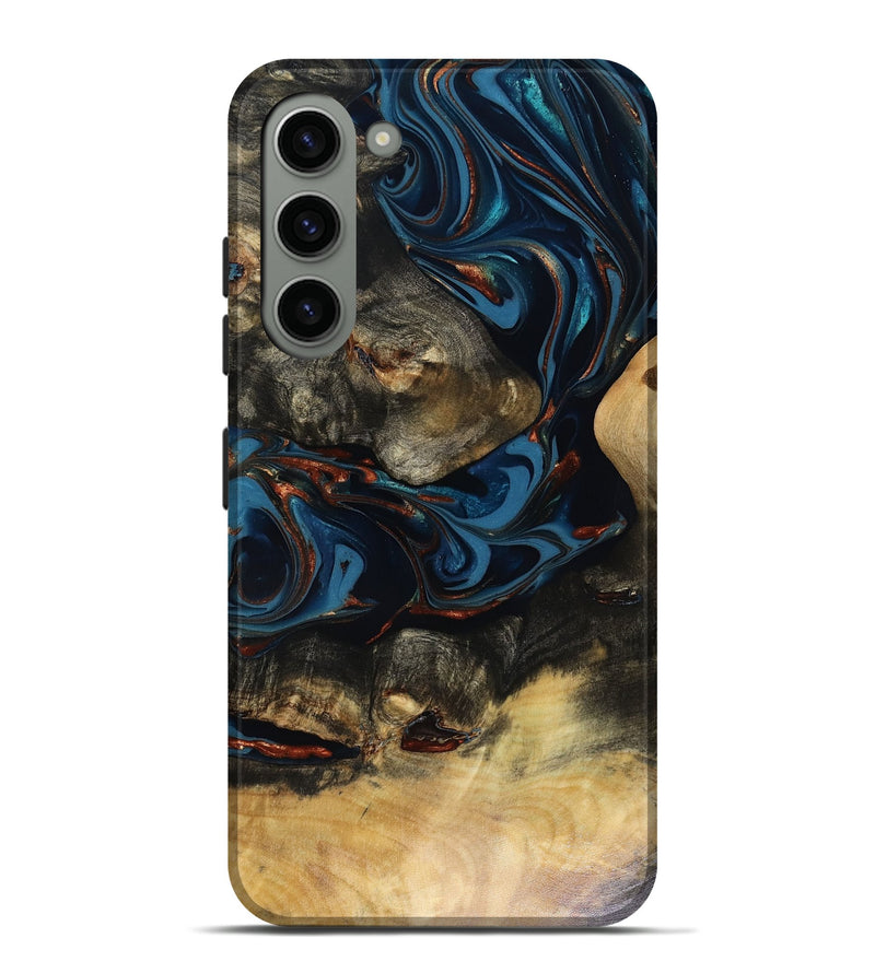 Galaxy S23 Plus Wood Live Edge Phone Case - Durward (Teal & Gold, 816166)