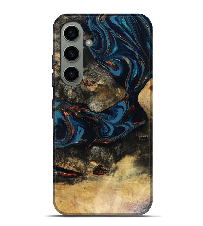 Galaxy S24 Plus Wood Live Edge Phone Case - Durward (Teal & Gold, 816166)