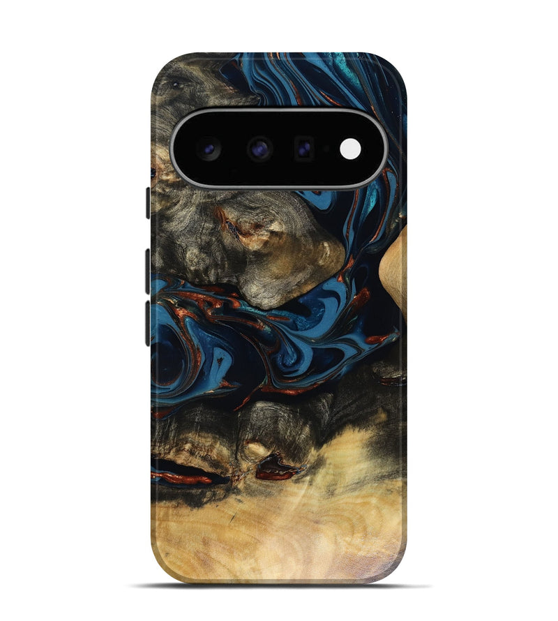 Pixel 11 Wood Live Edge Phone Case - Durward (Teal & Gold, 816166)