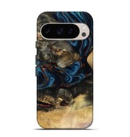 Pixel 9 Wood Live Edge Phone Case - Durward (Teal & Gold, 816166)