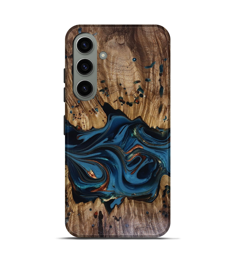 Galaxy S24 Wood Live Edge Phone Case - Jalynn (Teal & Gold, 816167)