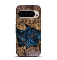Pixel 10 Pro Wood Live Edge Phone Case - Jalynn (Teal & Gold, 816167)