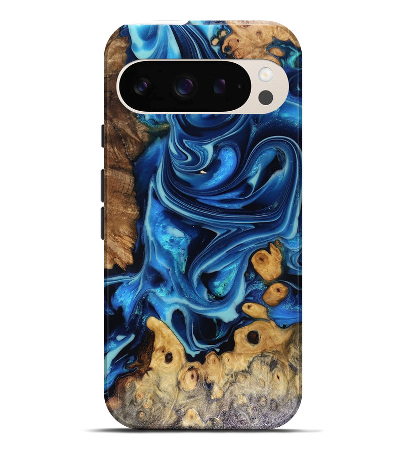 Pixel 10 Pro XL Wood Live Edge Phone Case - Larry (Blue, 816168)