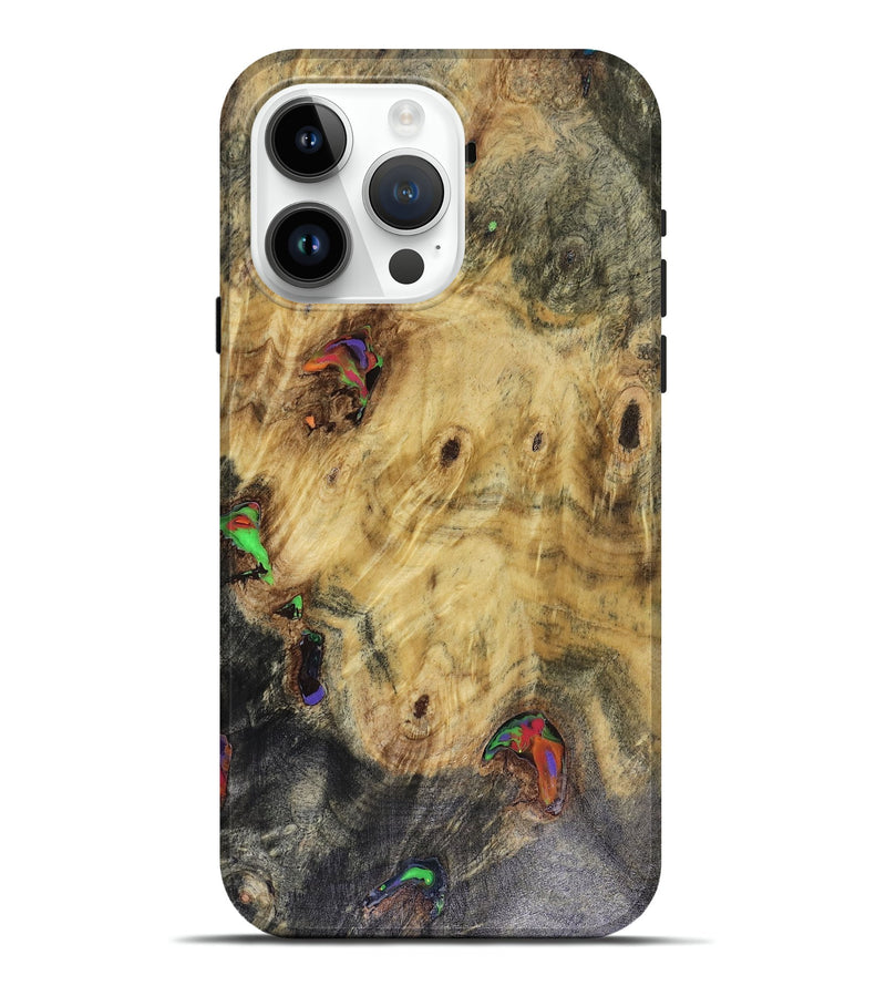 iPhone 15 Pro Max Wood Live Edge Phone Case - Lisa (Neon, 816245)
