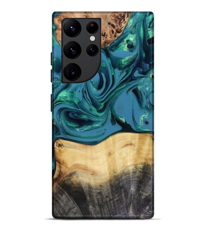 Galaxy S22 Ultra Wood Live Edge Phone Case - Katlynn (Green, 816249)