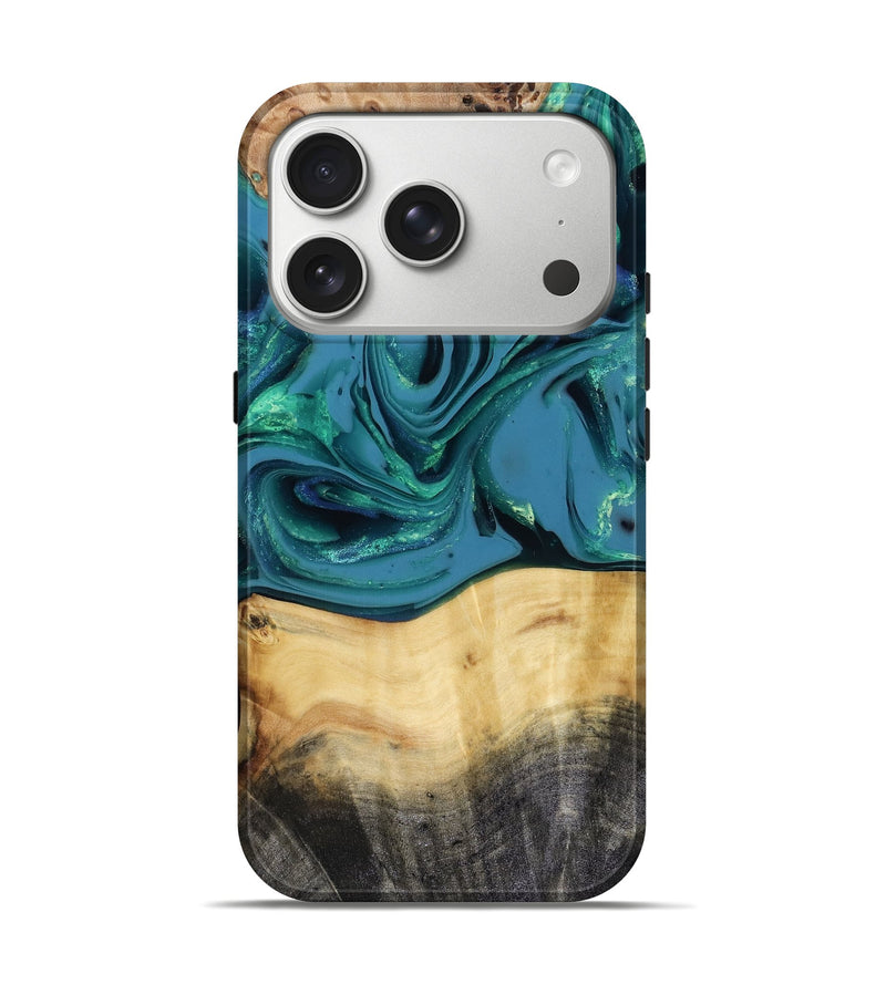 iPhone 17 Pro Wood Live Edge Phone Case - Katlynn (Green, 816249)