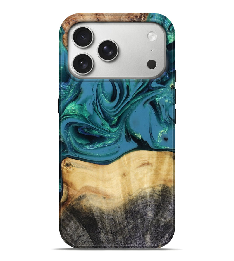 iPhone 17 Pro Max Wood Live Edge Phone Case - Katlynn (Green, 816249)