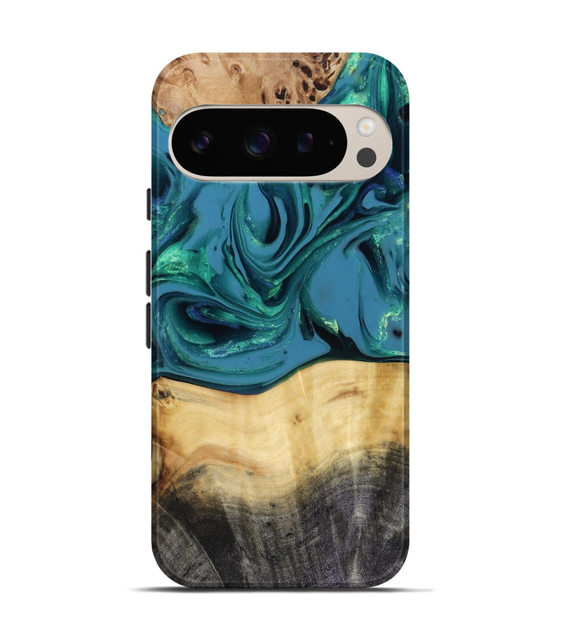 Pixel 9 Pro Wood Live Edge Phone Case - Katlynn (Green, 816249)
