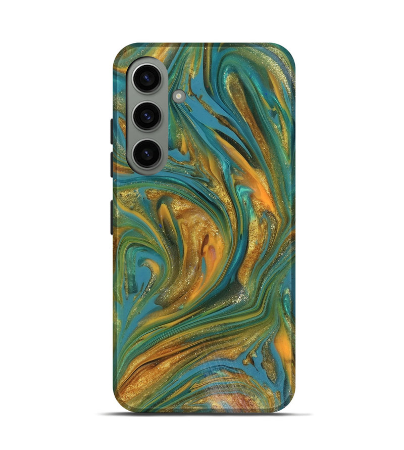 Galaxy S24 ResinArt Live Edge Phone Case - Andy (Teal & Gold, 816250)