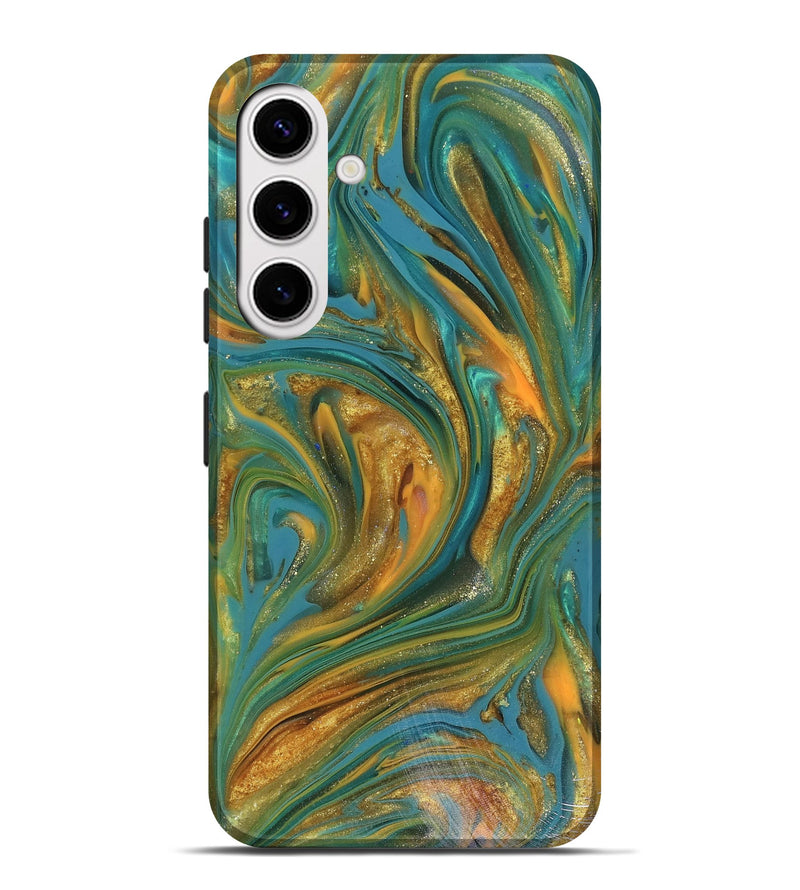 Galaxy S25 Plus ResinArt Live Edge Phone Case - Andy (Teal & Gold, 816250)