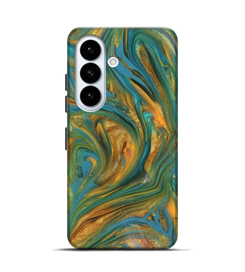 Galaxy S26 ResinArt Live Edge Phone Case - Andy (Teal & Gold, 816250)