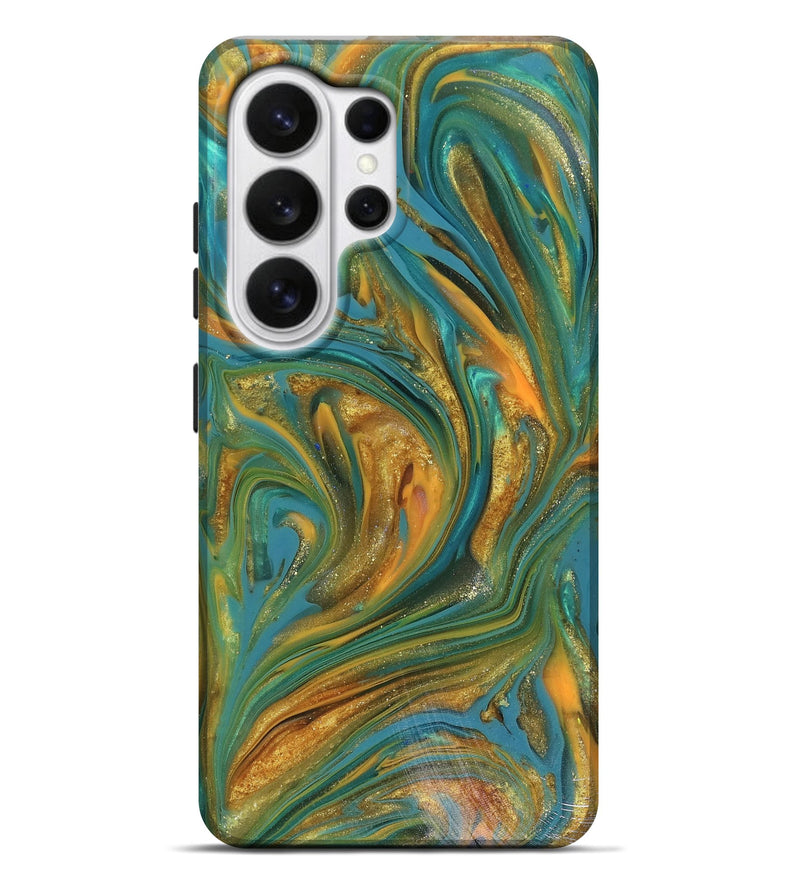Galaxy S26 Ultra ResinArt Live Edge Phone Case - Andy (Teal & Gold, 816250)