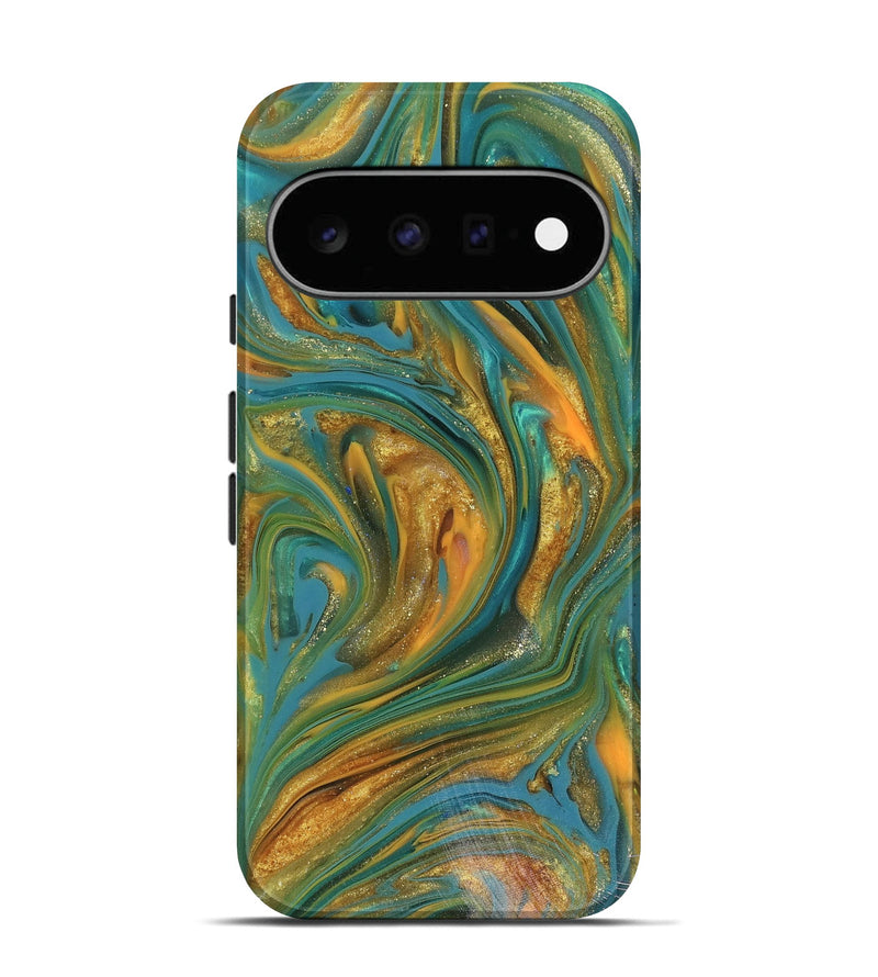Pixel 11 ResinArt Live Edge Phone Case - Andy (Teal & Gold, 816250)