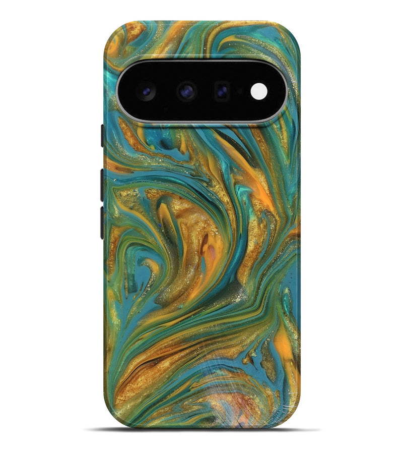 Pixel 11 Pro XL ResinArt Live Edge Phone Case - Andy (Teal & Gold, 816250)