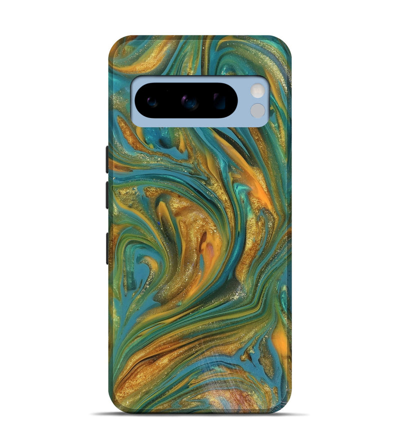 Pixel 8 Pro ResinArt Live Edge Phone Case - Andy (Teal & Gold, 816250)