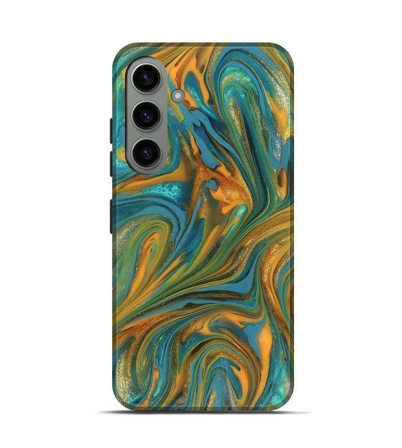 Galaxy S24 ResinArt Live Edge Phone Case - Roxie (Teal & Gold, 816256)