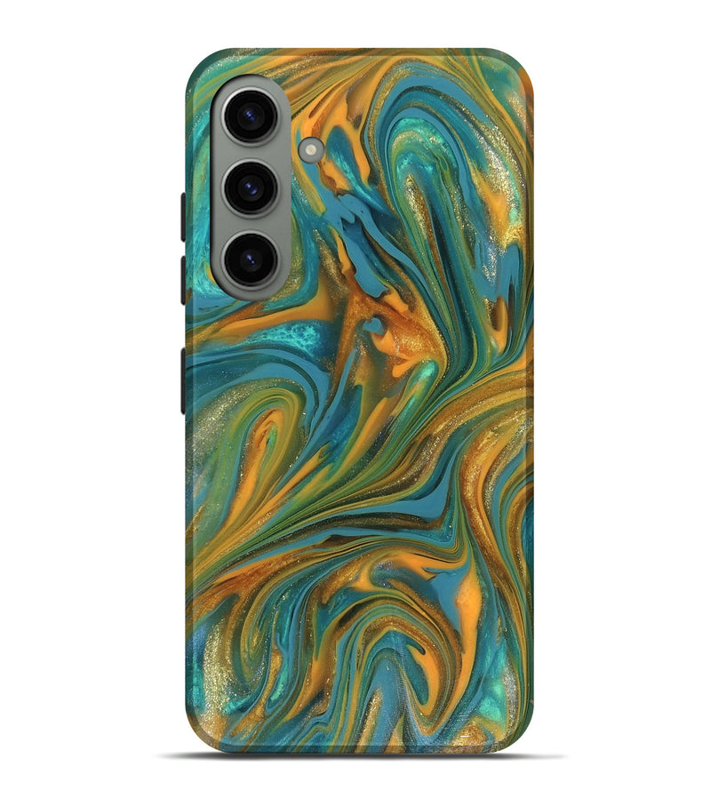 Galaxy S24 Plus ResinArt Live Edge Phone Case - Roxie (Teal & Gold, 816256)