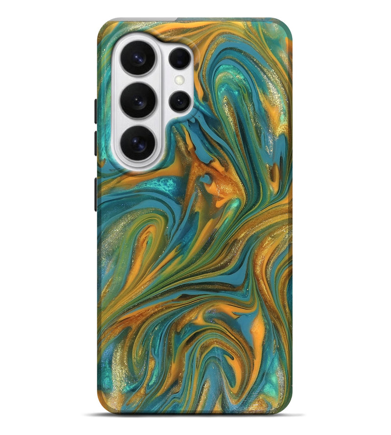Galaxy S26 Ultra ResinArt Live Edge Phone Case - Roxie (Teal & Gold, 816256)