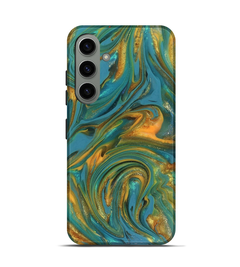 Galaxy S24 ResinArt Live Edge Phone Case - Mitchel (Teal & Gold, 816258)