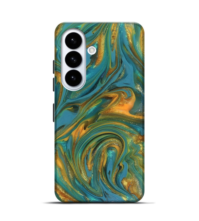 Galaxy S26 ResinArt Live Edge Phone Case - Mitchel (Teal & Gold, 816258)