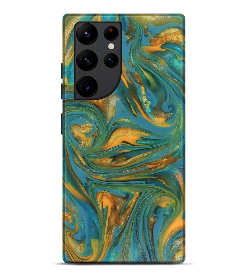 Galaxy S22 Ultra ResinArt Live Edge Phone Case - Jaren (Teal & Gold, 816259)