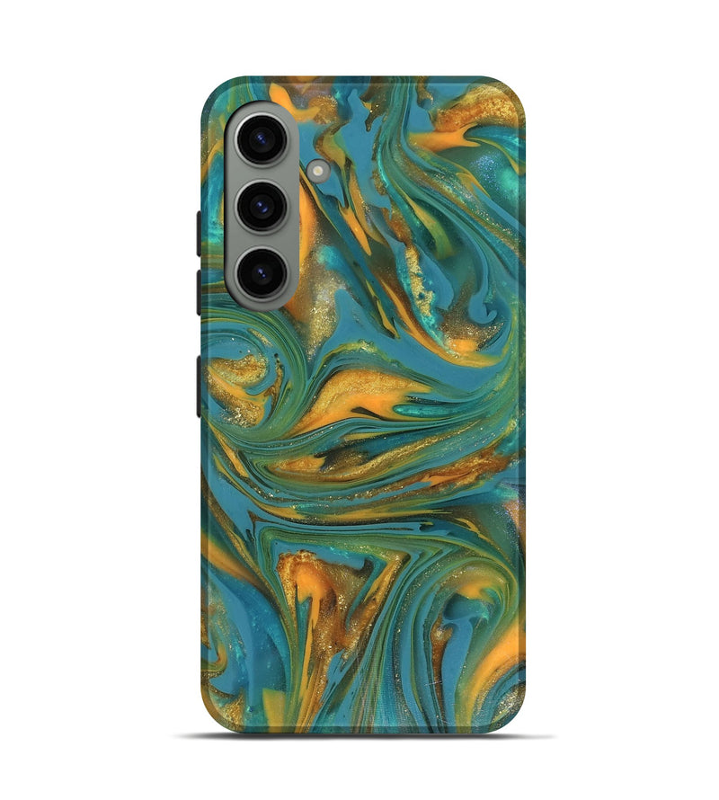 Galaxy S24 ResinArt Live Edge Phone Case - Jaren (Teal & Gold, 816259)