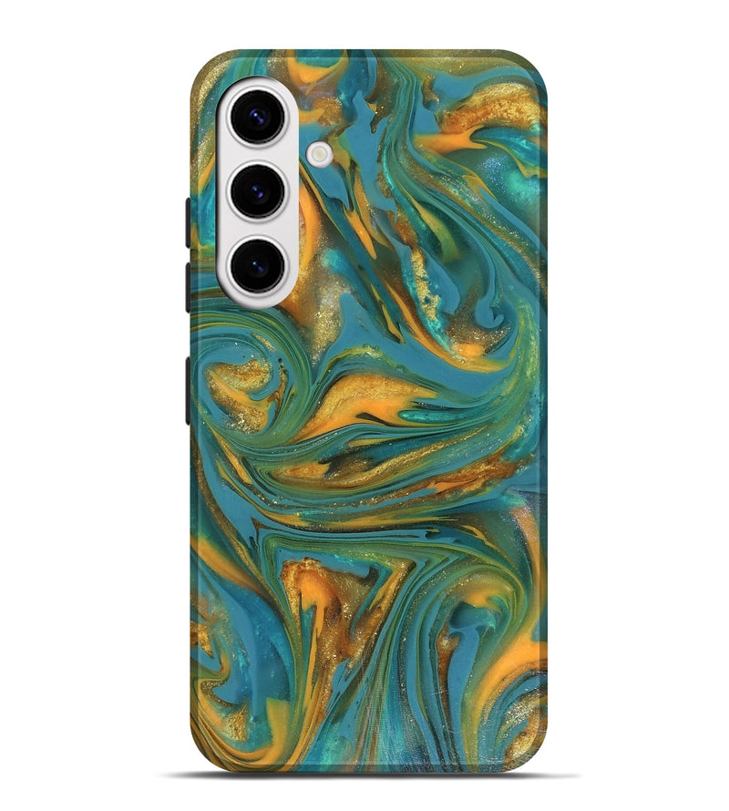 Galaxy S25 Plus ResinArt Live Edge Phone Case - Jaren (Teal & Gold, 816259)
