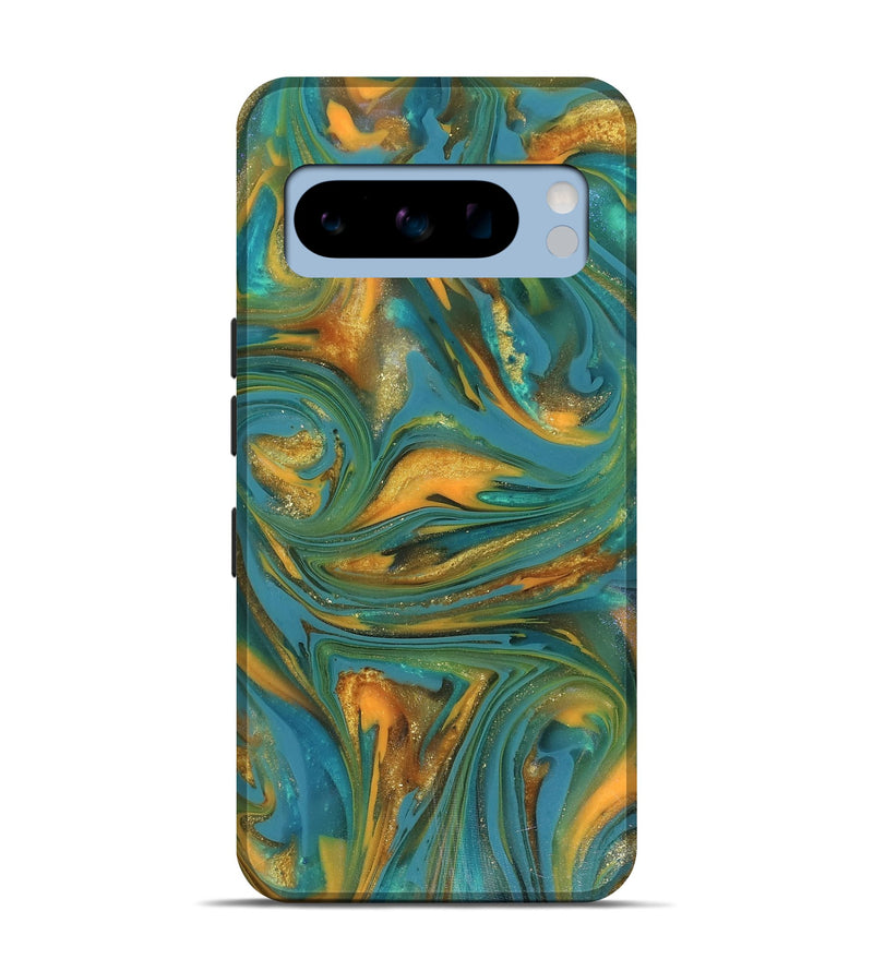 Pixel 8 Pro ResinArt Live Edge Phone Case - Jaren (Teal & Gold, 816259)