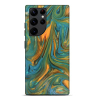 Galaxy S22 Ultra ResinArt Live Edge Phone Case - Karley (Teal & Gold, 816260)