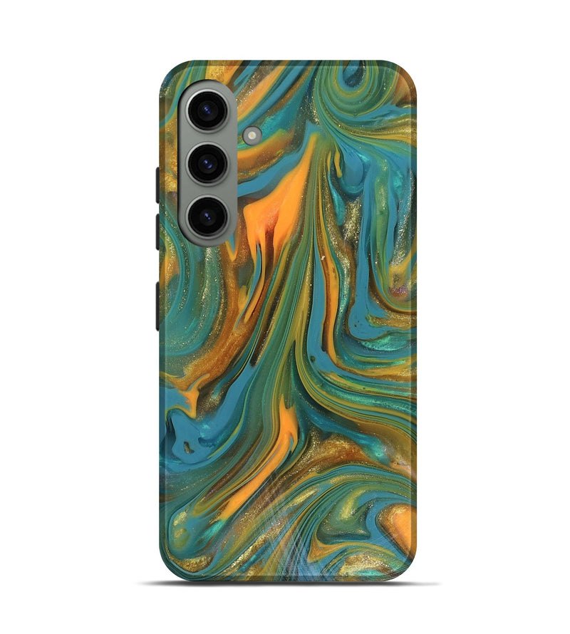 Galaxy S24 ResinArt Live Edge Phone Case - Karley (Teal & Gold, 816260)