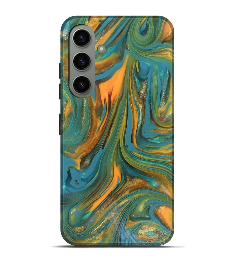 Galaxy S24 Plus ResinArt Live Edge Phone Case - Karley (Teal & Gold, 816260)