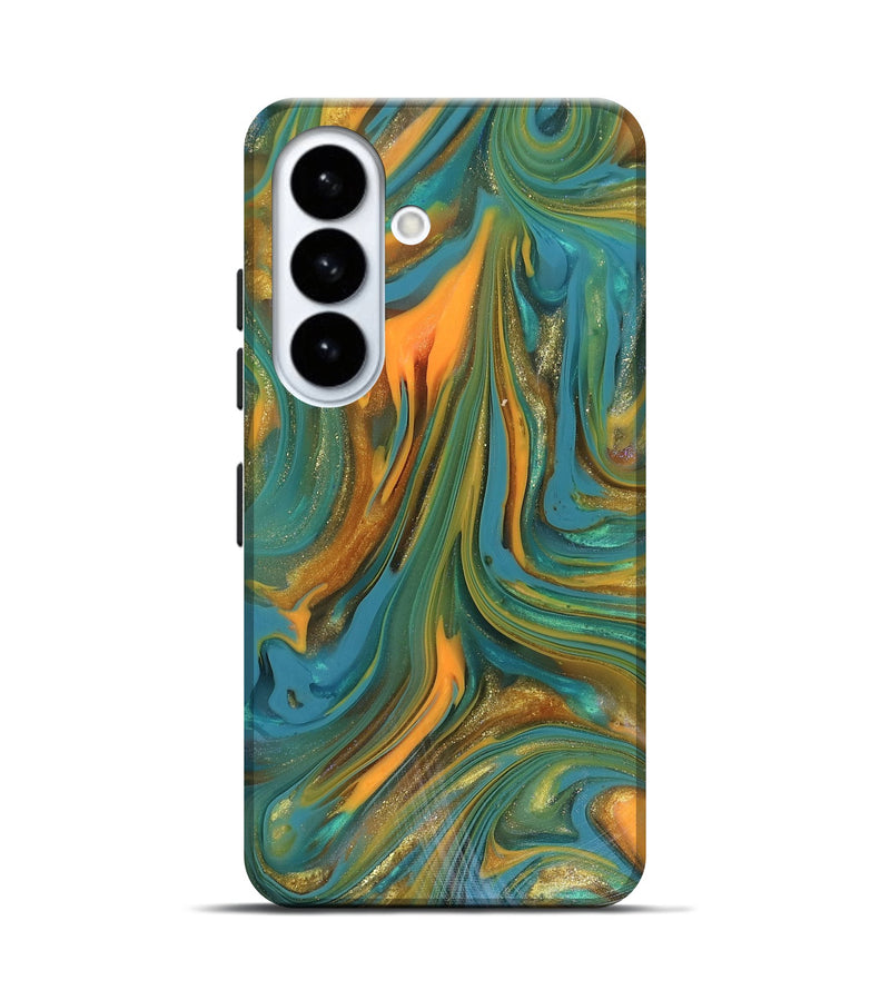 Galaxy S26 ResinArt Live Edge Phone Case - Karley (Teal & Gold, 816260)