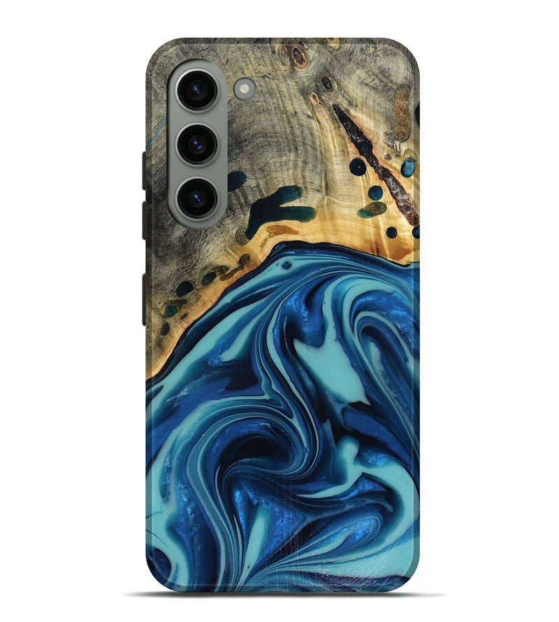 Galaxy S23 Plus Wood Live Edge Phone Case - Opal (Blue, 816262)