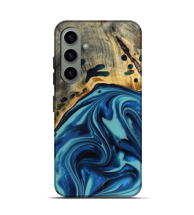 Galaxy S24 Wood Live Edge Phone Case - Opal (Blue, 816262)