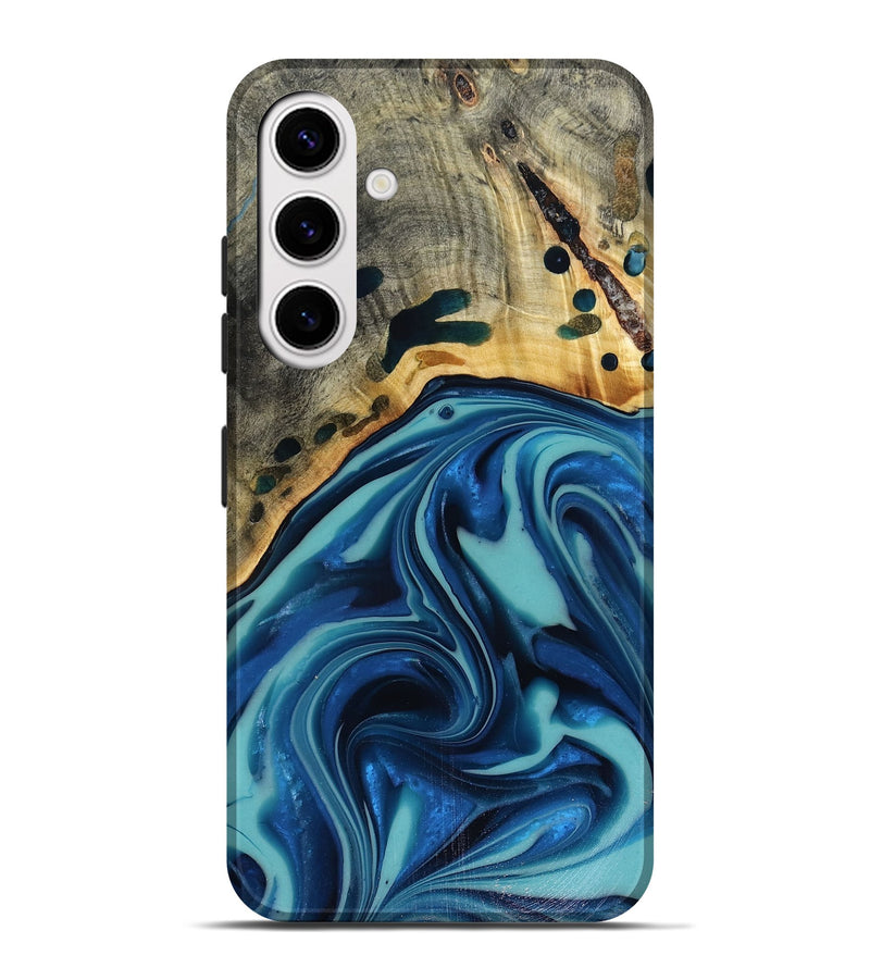 Galaxy S25 Plus Wood Live Edge Phone Case - Opal (Blue, 816262)