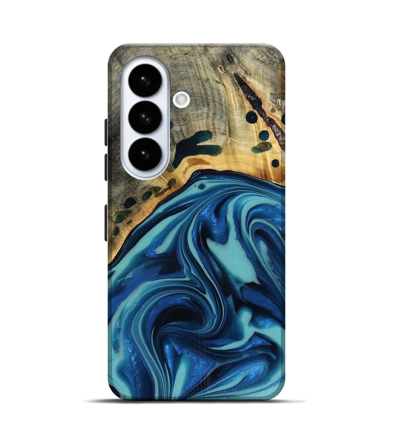 Galaxy S26 Wood Live Edge Phone Case - Opal (Blue, 816262)